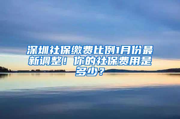 深圳社保缴费比例1月份最新调整！你的社保费用是多少？