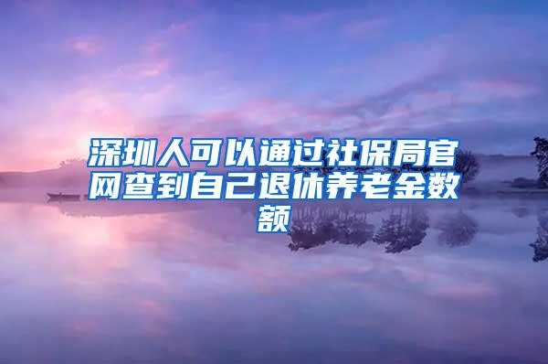 深圳人可以通过社保局官网查到自己退休养老金数额