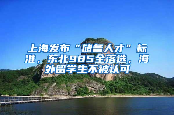 上海发布“储备人才”标准，东北985全落选，海外留学生不被认可