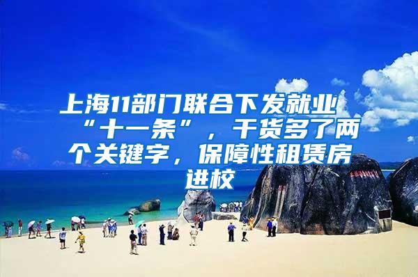 上海11部门联合下发就业“十一条”，干货多了两个关键字，保障性租赁房进校