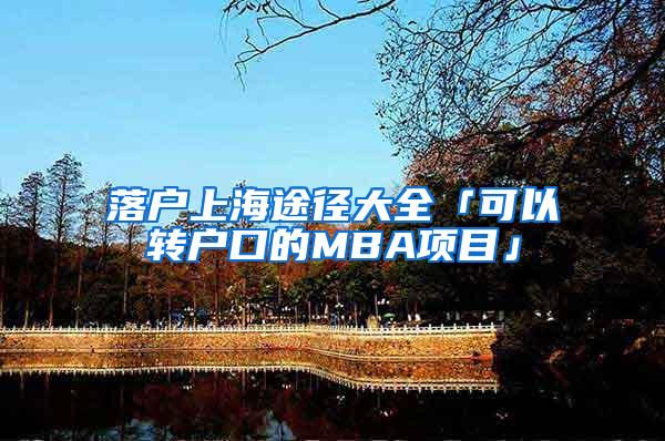 落户上海途径大全「可以转户口的MBA项目」