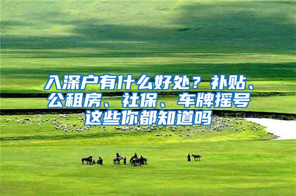 入深户有什么好处？补贴、公租房、社保、车牌摇号这些你都知道吗