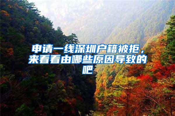 申请一线深圳户籍被拒，来看看由哪些原因导致的吧