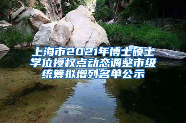 上海市2021年博士硕士学位授权点动态调整市级统筹拟增列名单公示