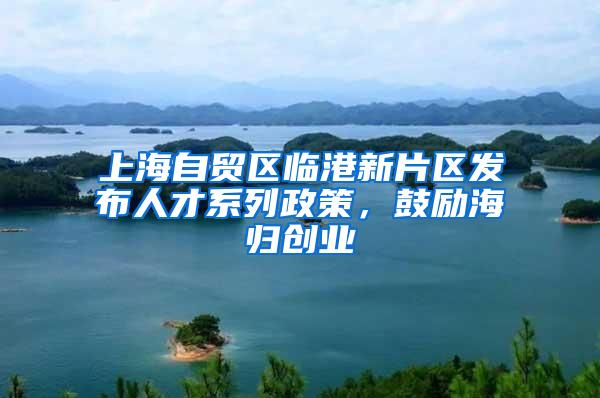 上海自贸区临港新片区发布人才系列政策，鼓励海归创业