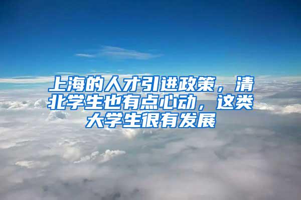 上海的人才引进政策，清北学生也有点心动，这类大学生很有发展