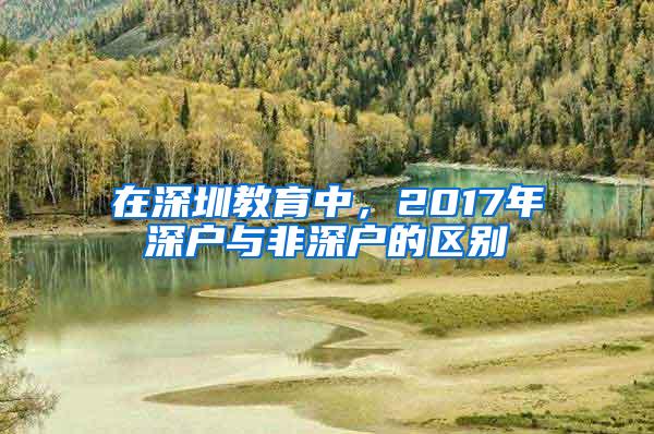 在深圳教育中，2017年深户与非深户的区别