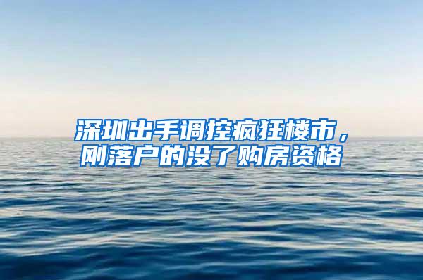 深圳出手调控疯狂楼市，刚落户的没了购房资格