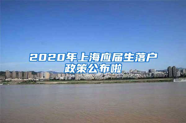 2020年上海应届生落户政策公布啦