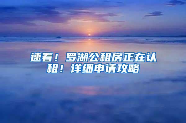 速看！罗湖公租房正在认租！详细申请攻略→