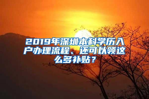 2019年深圳本科学历入户办理流程、还可以领这么多补贴？