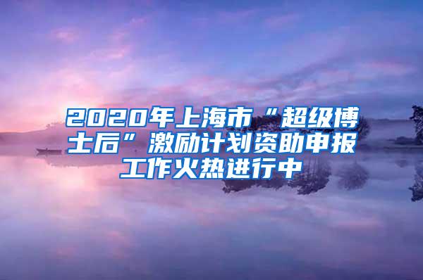 2020年上海市“超级博士后”激励计划资助申报工作火热进行中