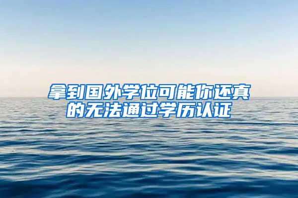 拿到国外学位可能你还真的无法通过学历认证
