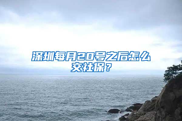 深圳每月20号之后怎么交社保？