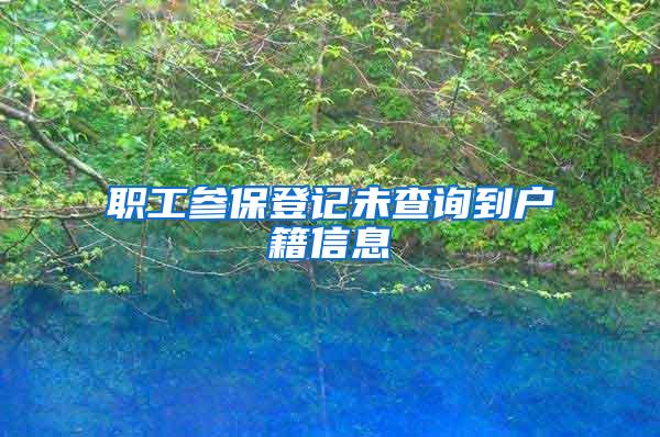 职工参保登记未查询到户籍信息