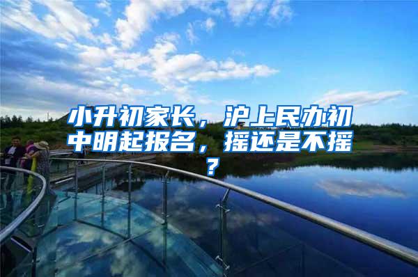 小升初家长，沪上民办初中明起报名，摇还是不摇？