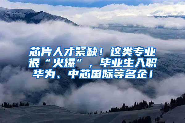 芯片人才紧缺！这类专业很“火爆”，毕业生入职华为、中芯国际等名企！