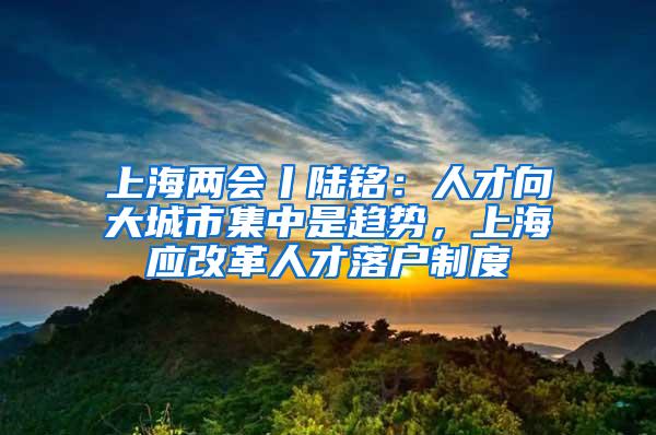 上海两会丨陆铭：人才向大城市集中是趋势，上海应改革人才落户制度