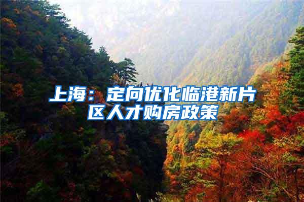 上海：定向优化临港新片区人才购房政策