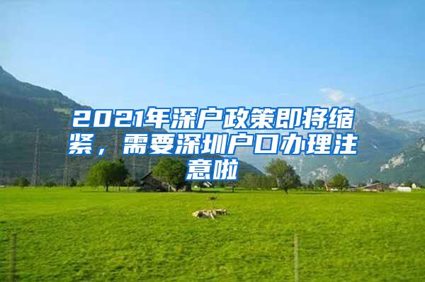 2021年深户政策即将缩紧，需要深圳户口办理注意啦