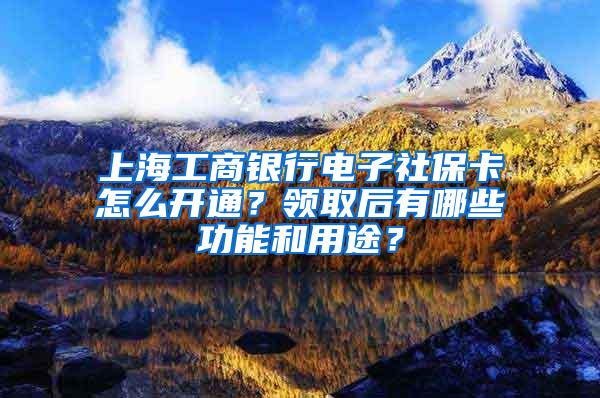 上海工商银行电子社保卡怎么开通？领取后有哪些功能和用途？