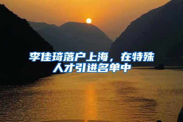 李佳琦落户上海，在特殊人才引进名单中