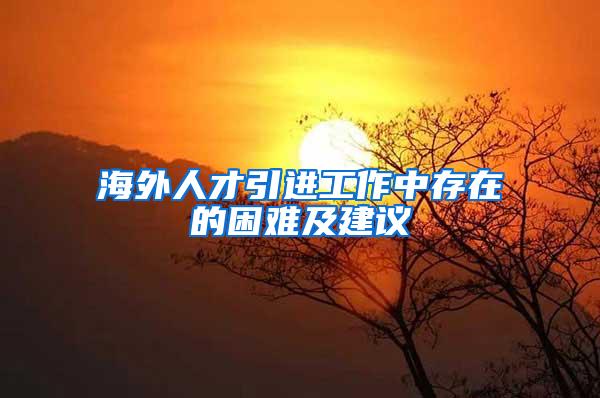 海外人才引进工作中存在的困难及建议