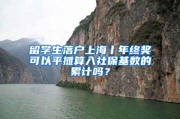 留学生落户上海丨年终奖可以平摊算入社保基数的累计吗？