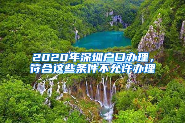 2020年深圳户口办理，符合这些条件不允许办理