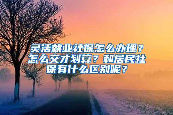 灵活就业社保怎么办理？怎么交才划算？和居民社保有什么区别呢？