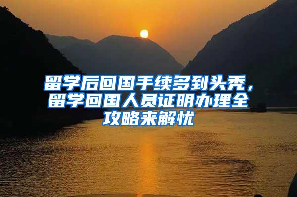 留学后回国手续多到头秃，留学回国人员证明办理全攻略来解忧