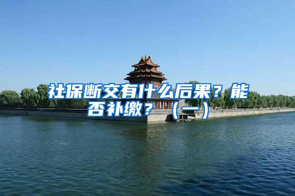社保断交有什么后果？能否补缴？（一）