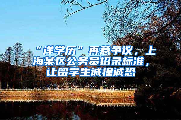 “洋学历”再惹争议，上海某区公务员招录标准，让留学生诚惶诚恐