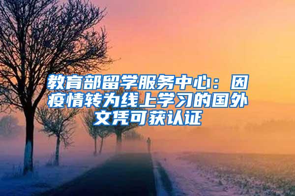 教育部留学服务中心：因疫情转为线上学习的国外文凭可获认证