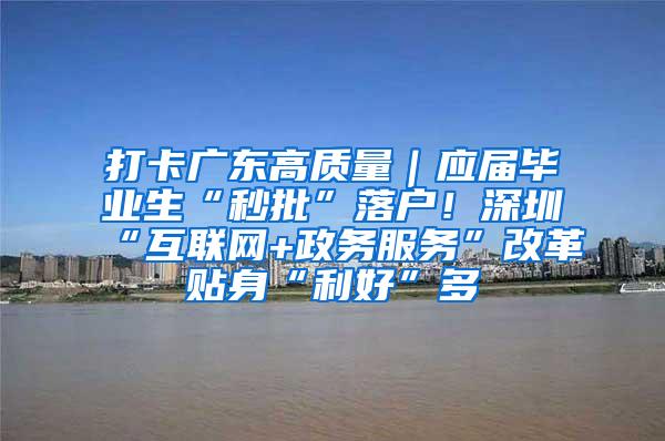 打卡广东高质量｜应届毕业生“秒批”落户！深圳“互联网+政务服务”改革贴身“利好”多