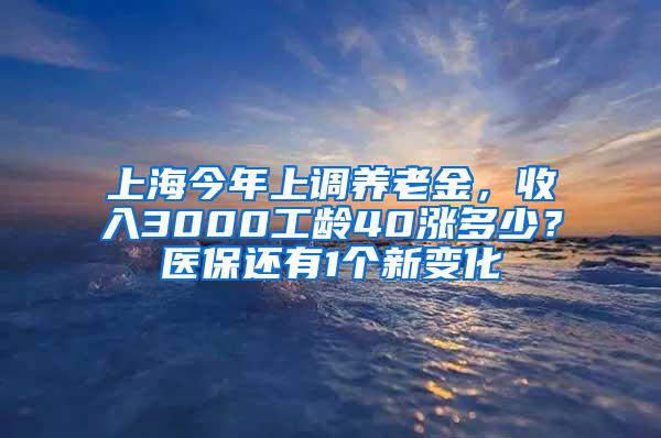 上海今年上调养老金，收入3000工龄40涨多少？医保还有1个新变化
