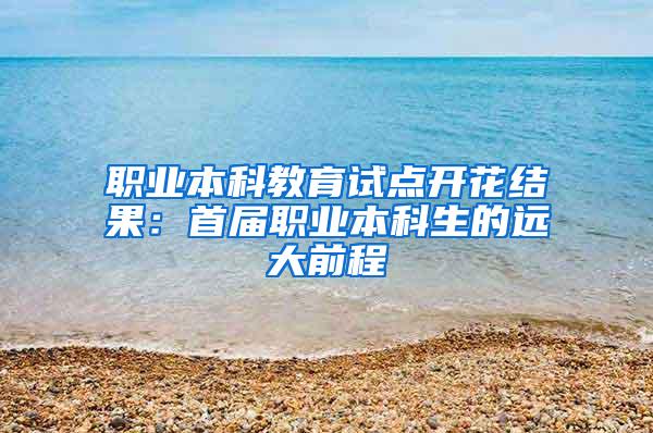 职业本科教育试点开花结果：首届职业本科生的远大前程