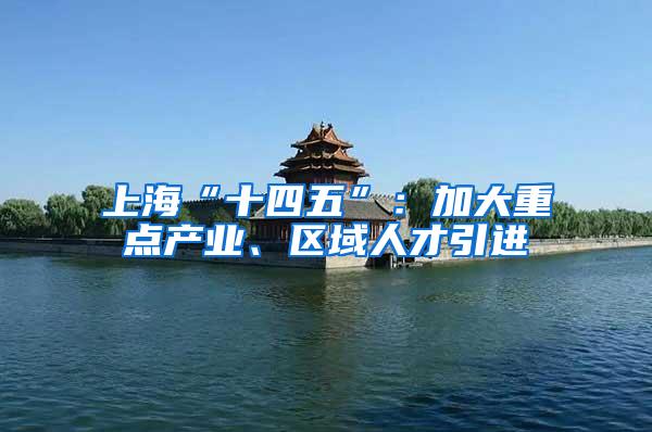 上海“十四五”：加大重点产业、区域人才引进