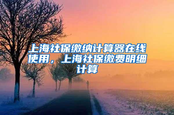 上海社保缴纳计算器在线使用，上海社保缴费明细计算
