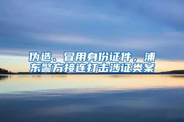 伪造、冒用身份证件，浦东警方接连打击涉证类案