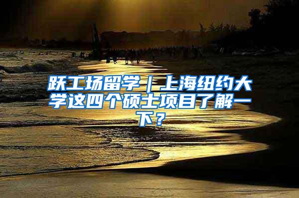 跃工场留学｜上海纽约大学这四个硕士项目了解一下？