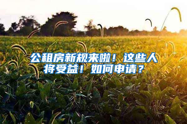 公租房新规来啦！这些人将受益！如何申请？