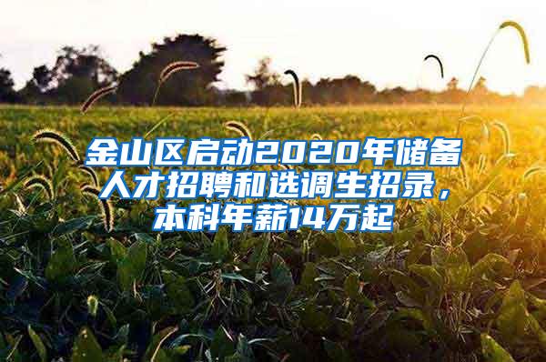 金山区启动2020年储备人才招聘和选调生招录，本科年薪14万起
