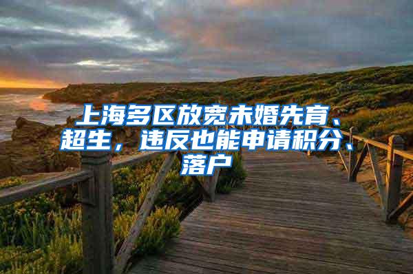上海多区放宽未婚先育、超生，违反也能申请积分、落户