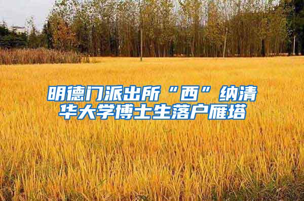 明德门派出所“西”纳清华大学博士生落户雁塔