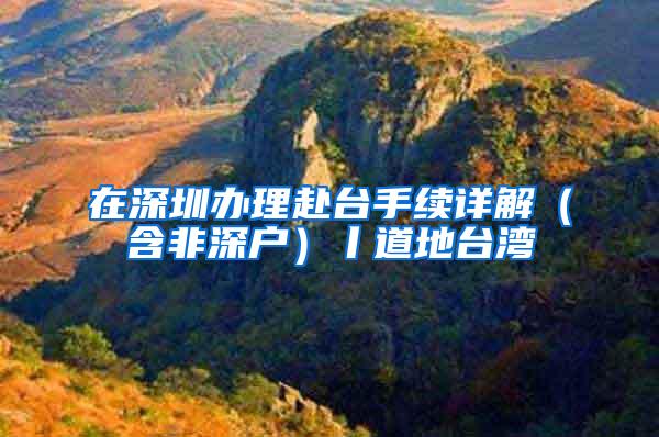 在深圳办理赴台手续详解（含非深户）丨道地台湾