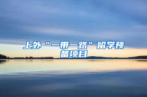 上外“一带一路”留学预备项目