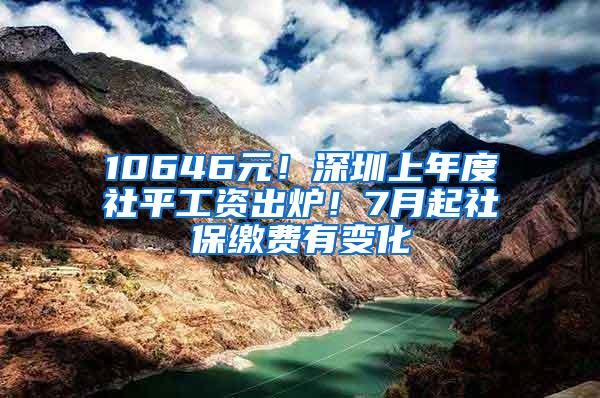 10646元！深圳上年度社平工资出炉！7月起社保缴费有变化