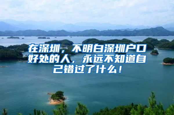 在深圳，不明白深圳户口好处的人，永远不知道自己错过了什么！