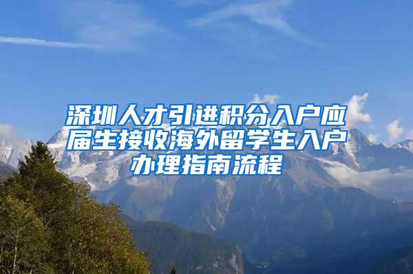 深圳人才引进积分入户应届生接收海外留学生入户办理指南流程
